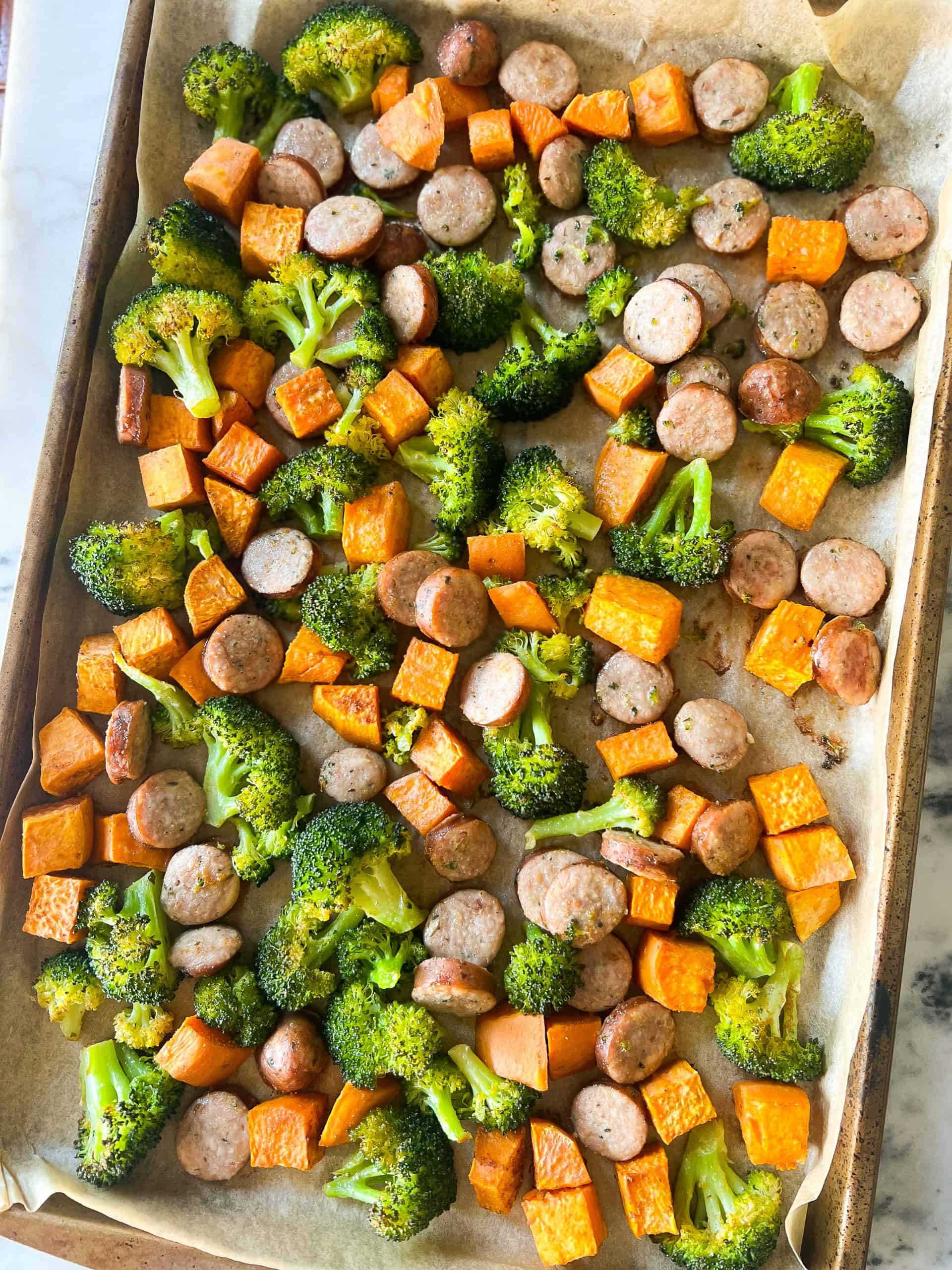 Sausage, Broccoli, and Sweet Potato Sheet Pan (Whole 30, Paleo) - The ...